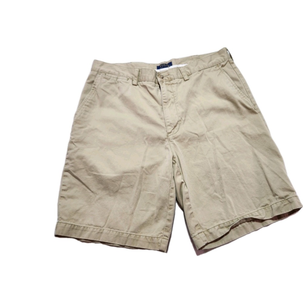 Polo Ralph Lauren Khaki Shorts Mens 34/9 Classic Fit Beige Chino Casual Preppy